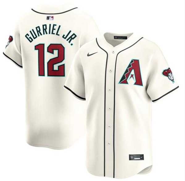 Mens Arizona Diamondbacks #12 Lourdes Gurriel Jr. 2023-24 Cream Cool Base Stitched Baseball Jersey Dzhi